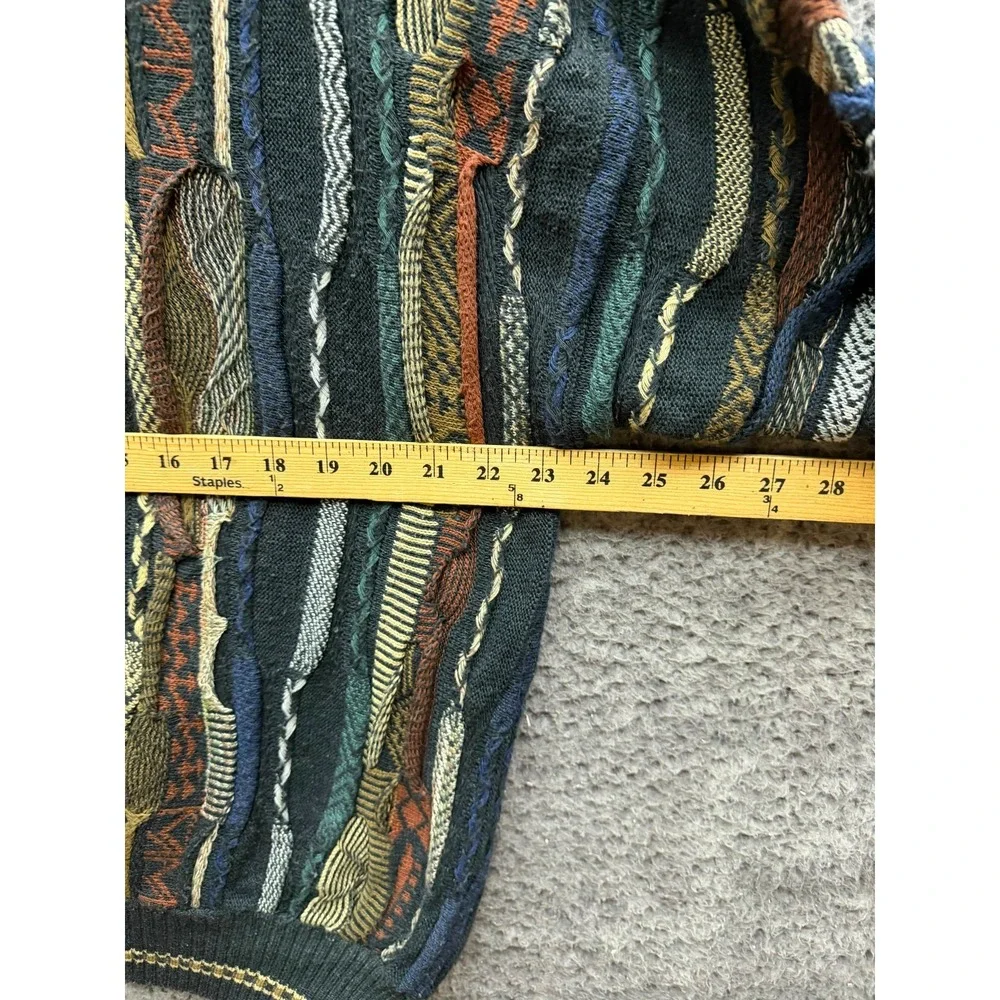 Vintage 1990s Alfani 3D Textured Knit Pullover Sweater Multicolor Mens Size M